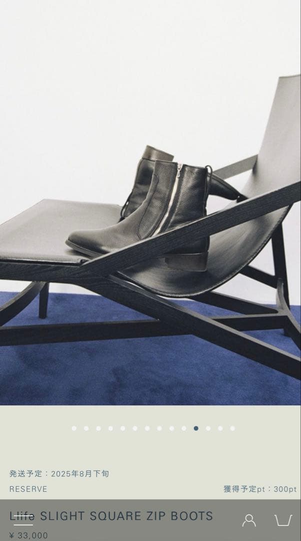 靴 LIDNM Llife SLIGHT SQUARE ZIP BOOTS