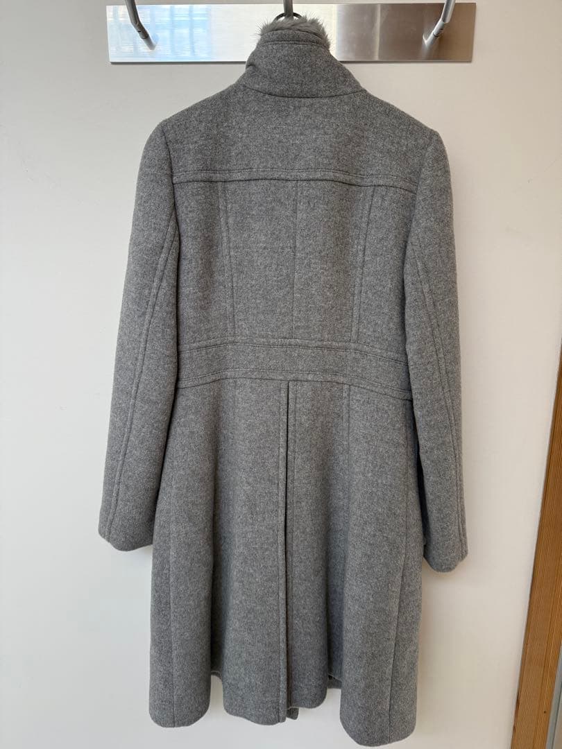 【BLUE LABEL CRESTBRIDGE】ラビットファーウールコートグレー