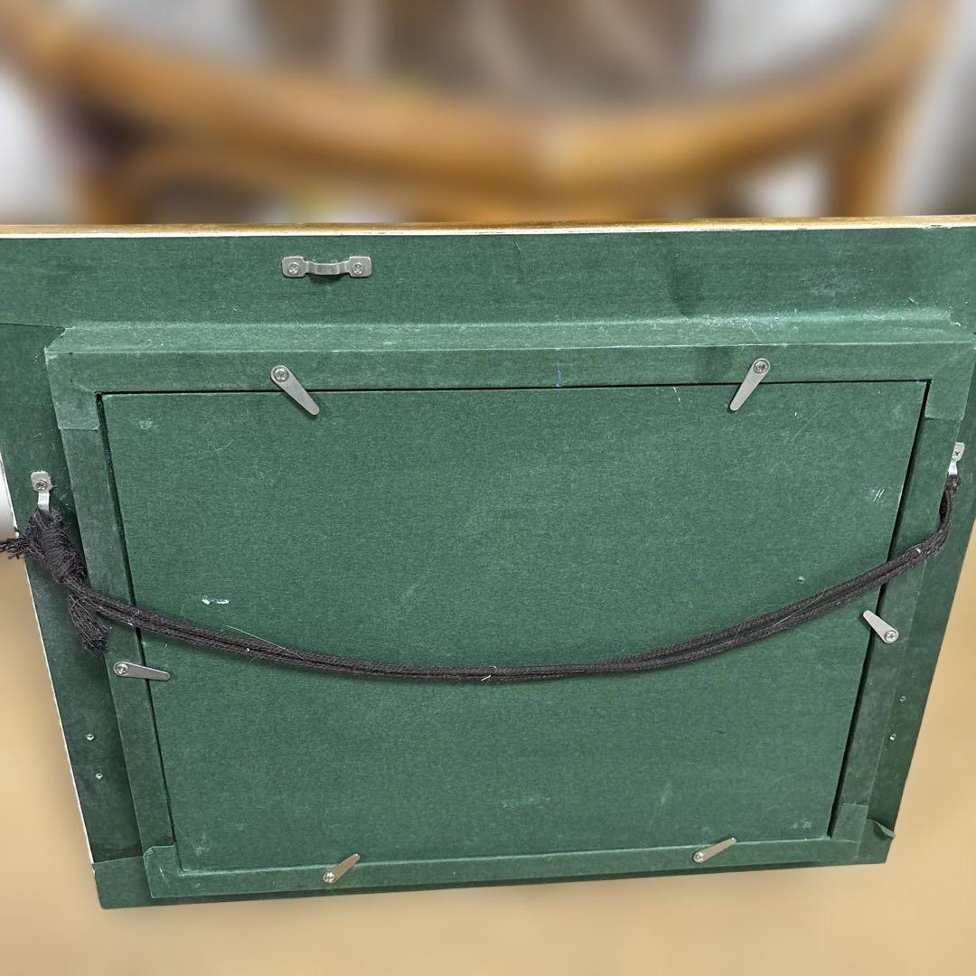 ミツバページ♬伊藤三千人 小さな油彩画 ゴールドフレーム 山風景