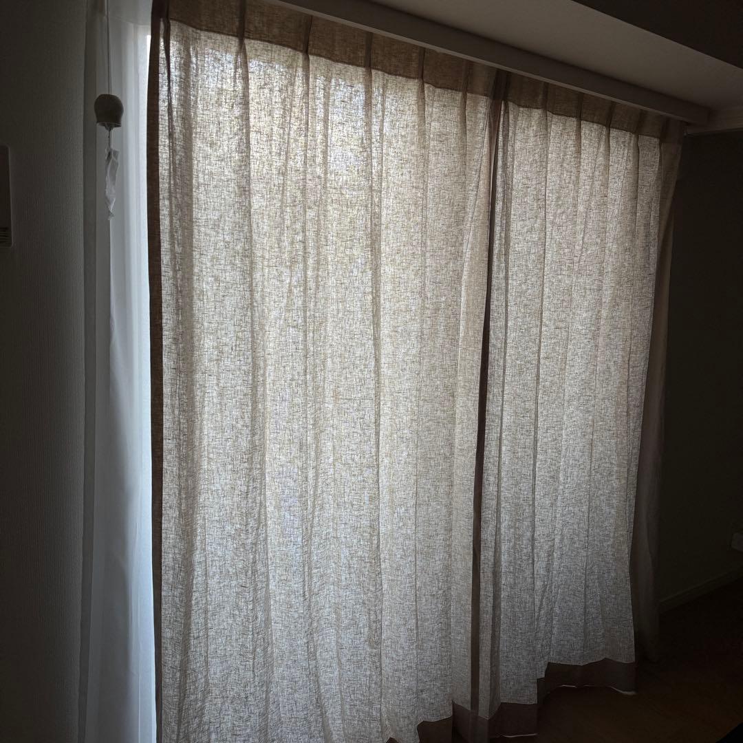 unicoレース付きカーテン 1.5倍ヒダ