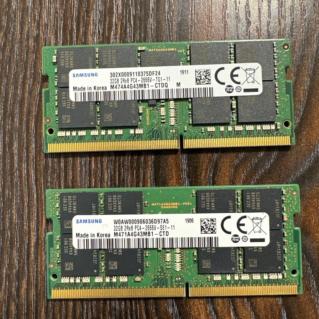 ま*び様 SAMSUNG SO-DIMM DDR4 64GB 32GB×2