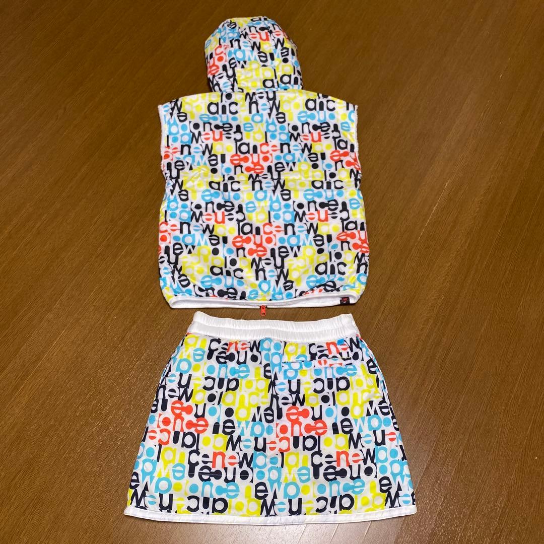 ニューバランス　ゴルフ　中綿　セットアップ　総柄　ボア　リバーシブル　Ｓ　極美品