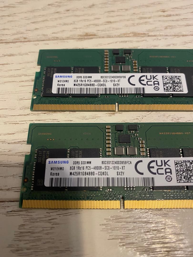 Samsung DDR5 PC-4800 8g 2枚セット