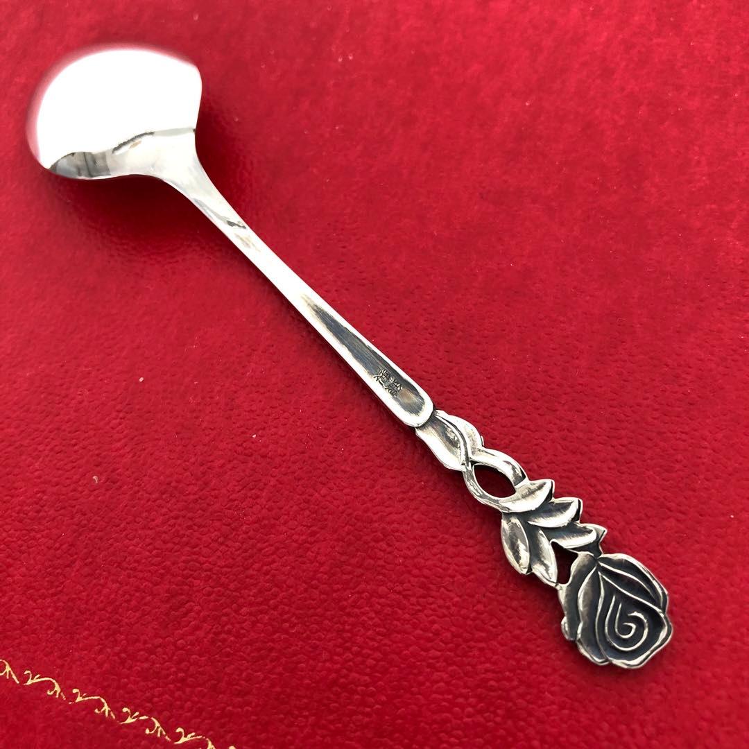未使用　銀製　スプーン5客セット　純銀　シルバー　バラ　薔薇　SILVERローズ
