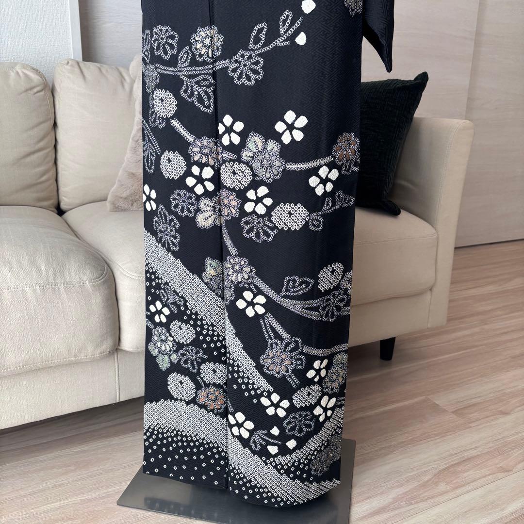 訪問着　フルセット　着物　帯　帯締め　帯締め　黒