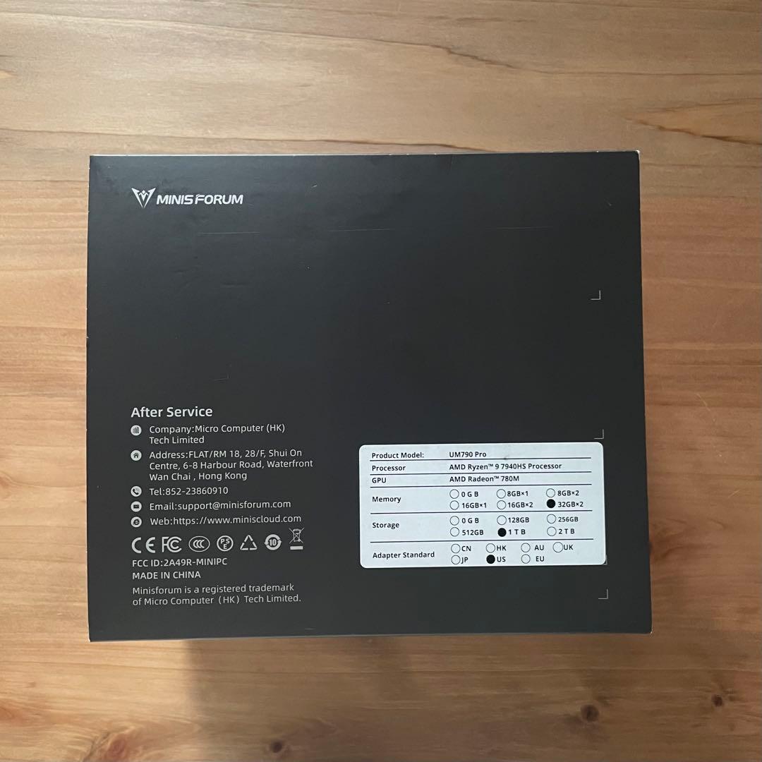 【匿名即日発送】 Minisforum UM790 Pro 64GB RAM