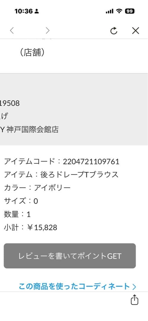 BEARDSLEY アイボリー 長袖ブラウス