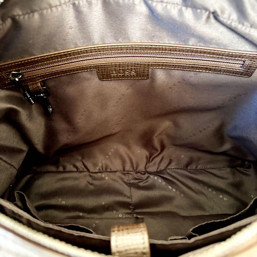 極美品　ヒューゴボス　ブリーフケース　ショルダーバッグ　2way ブラウン　本革