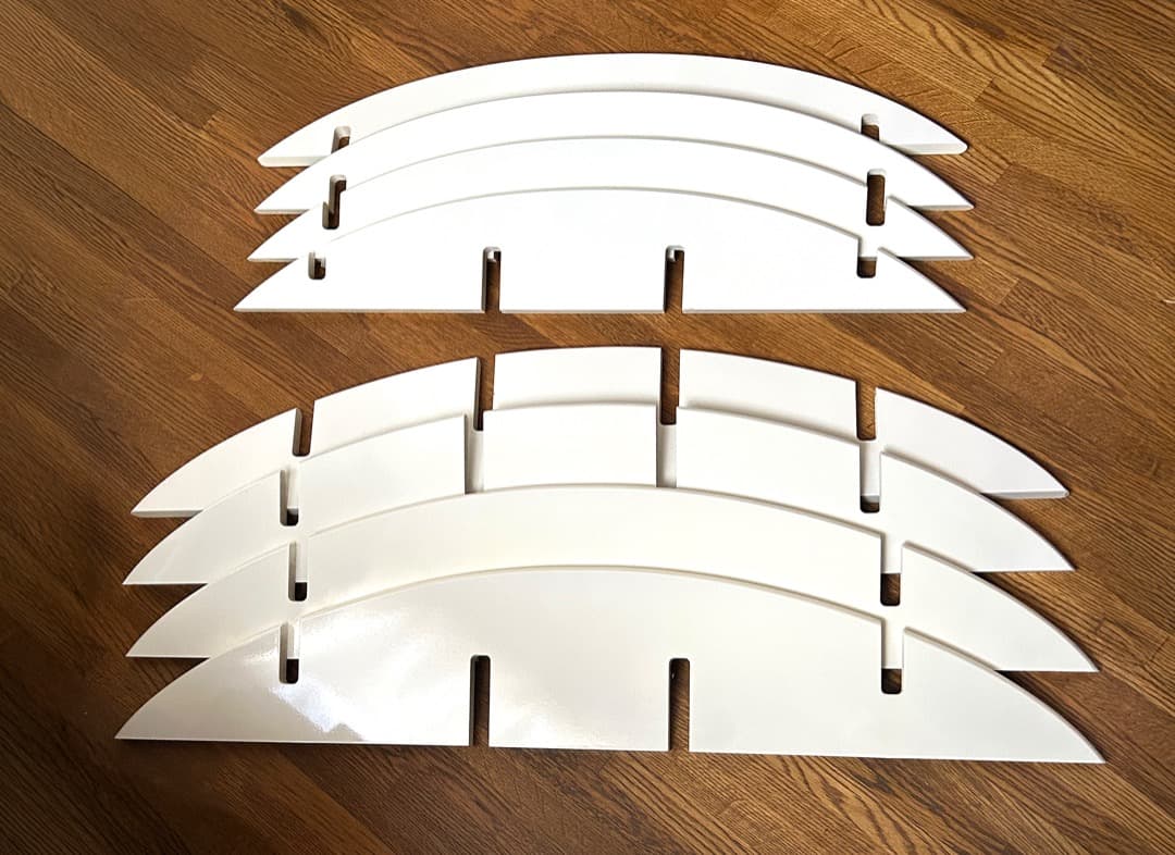 ウォールシェルフ（4段）円形　木製　ホワイト