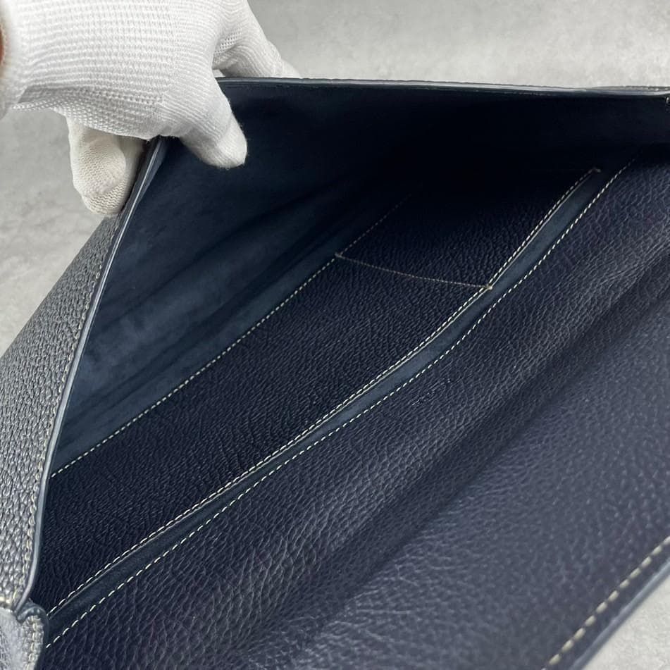 極美品　アカーテ　ACATE　GARBIN　シュリンクレザー　ブリーフケース　紺