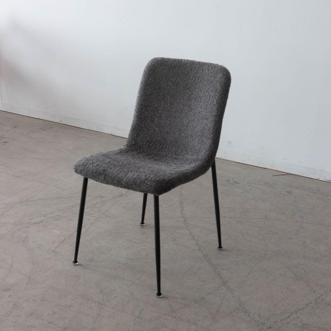 ダークグレー　ファブリックダイニングチェア