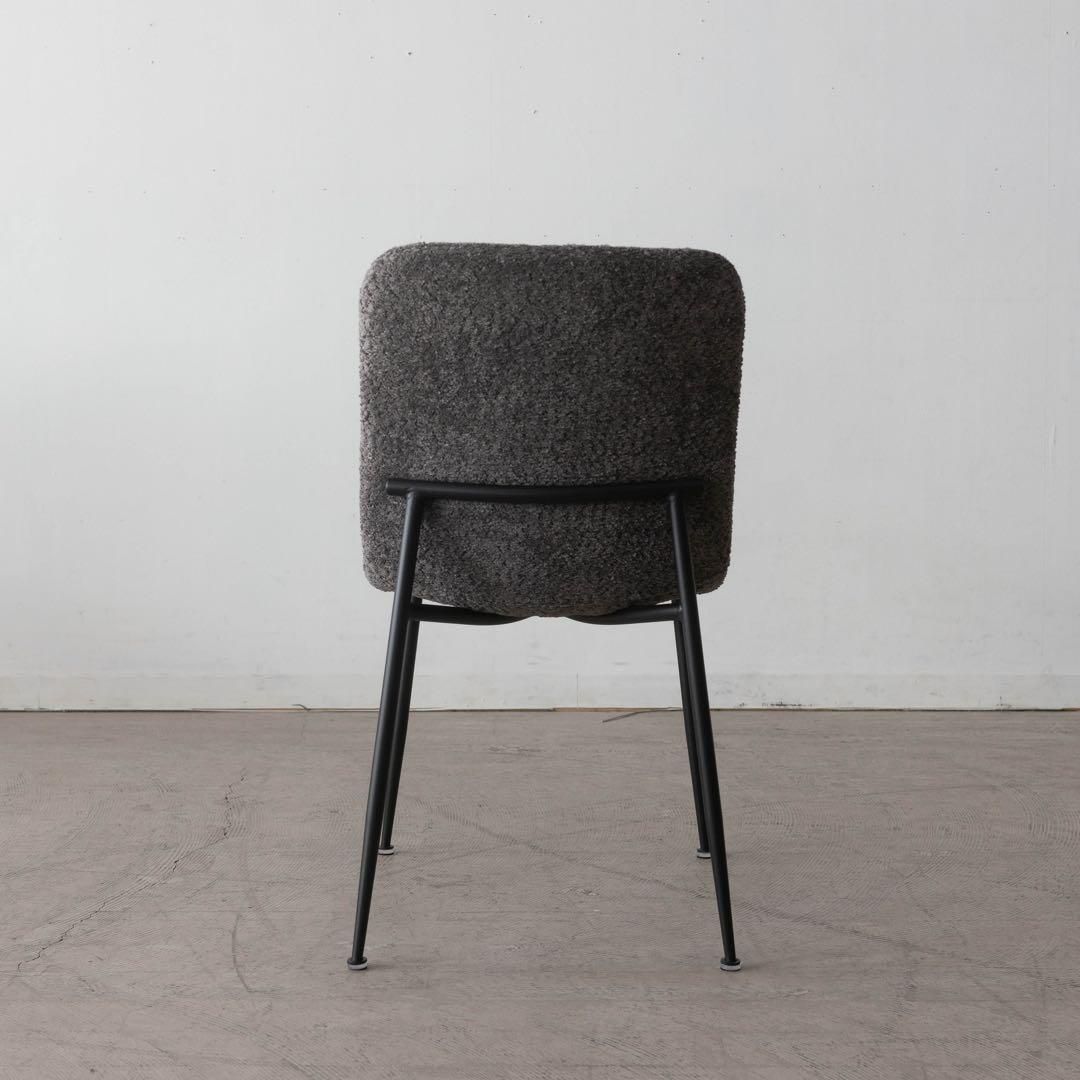 ダークグレー　ファブリックダイニングチェア