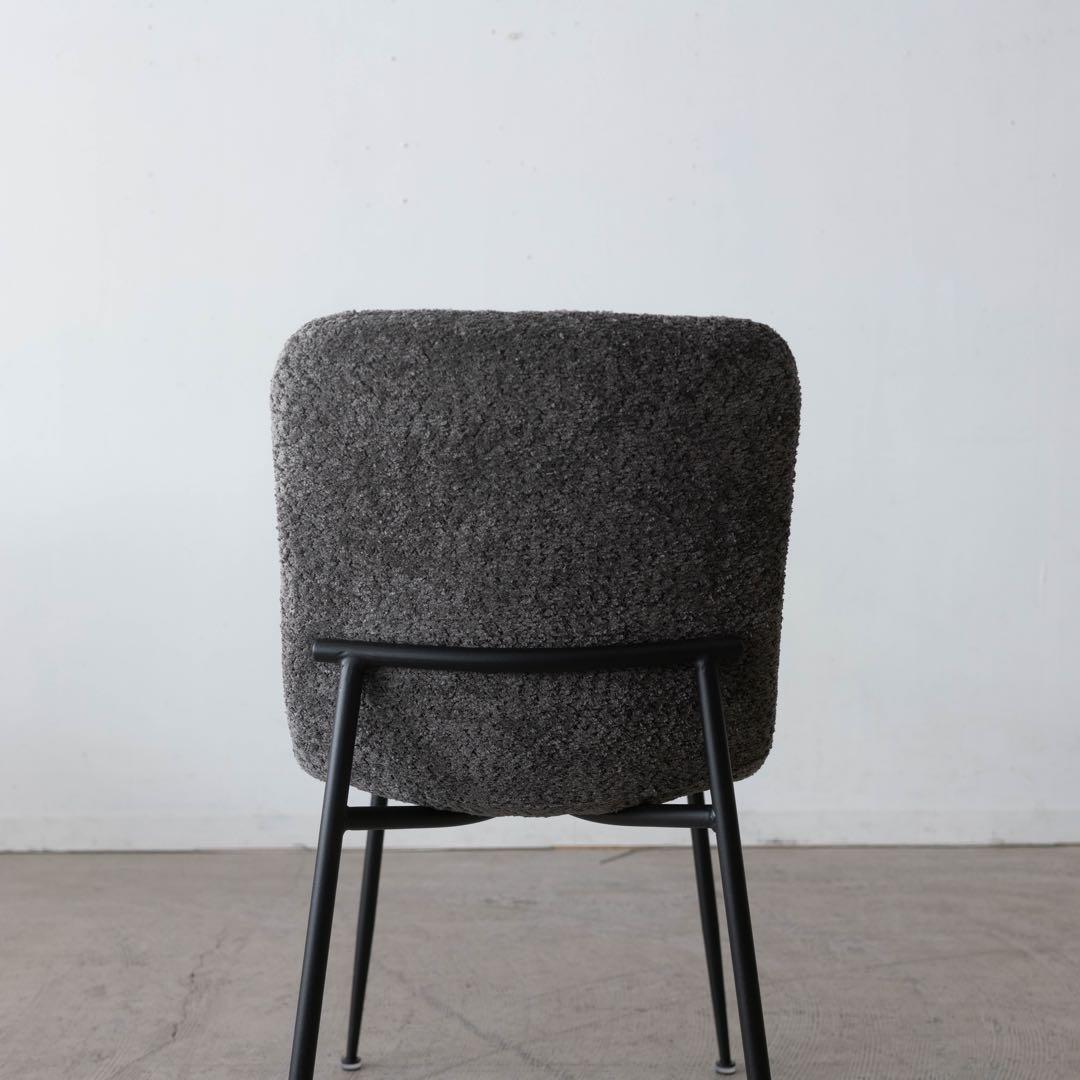 ダークグレー　ファブリックダイニングチェア