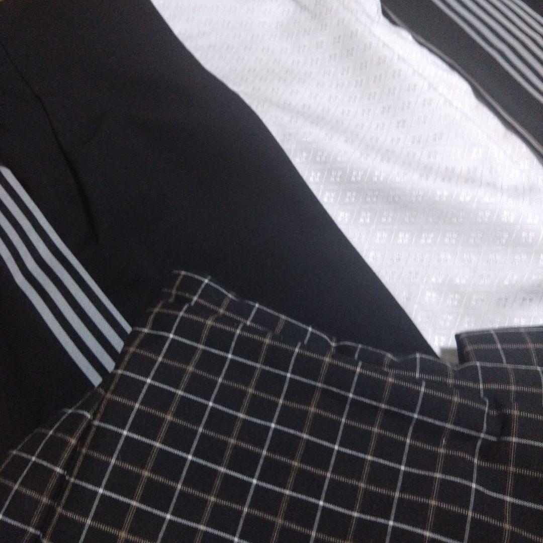 三歳★美品★モダン★チェック被布＆黒ストライプ着物＆雪駄18