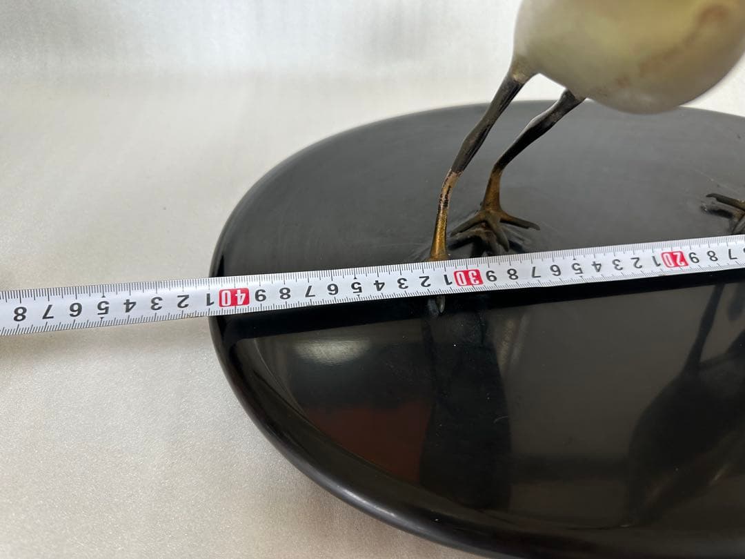 作家物 鶴　2羽 オブジェ　インテリア 高さ約29cm 銅製？