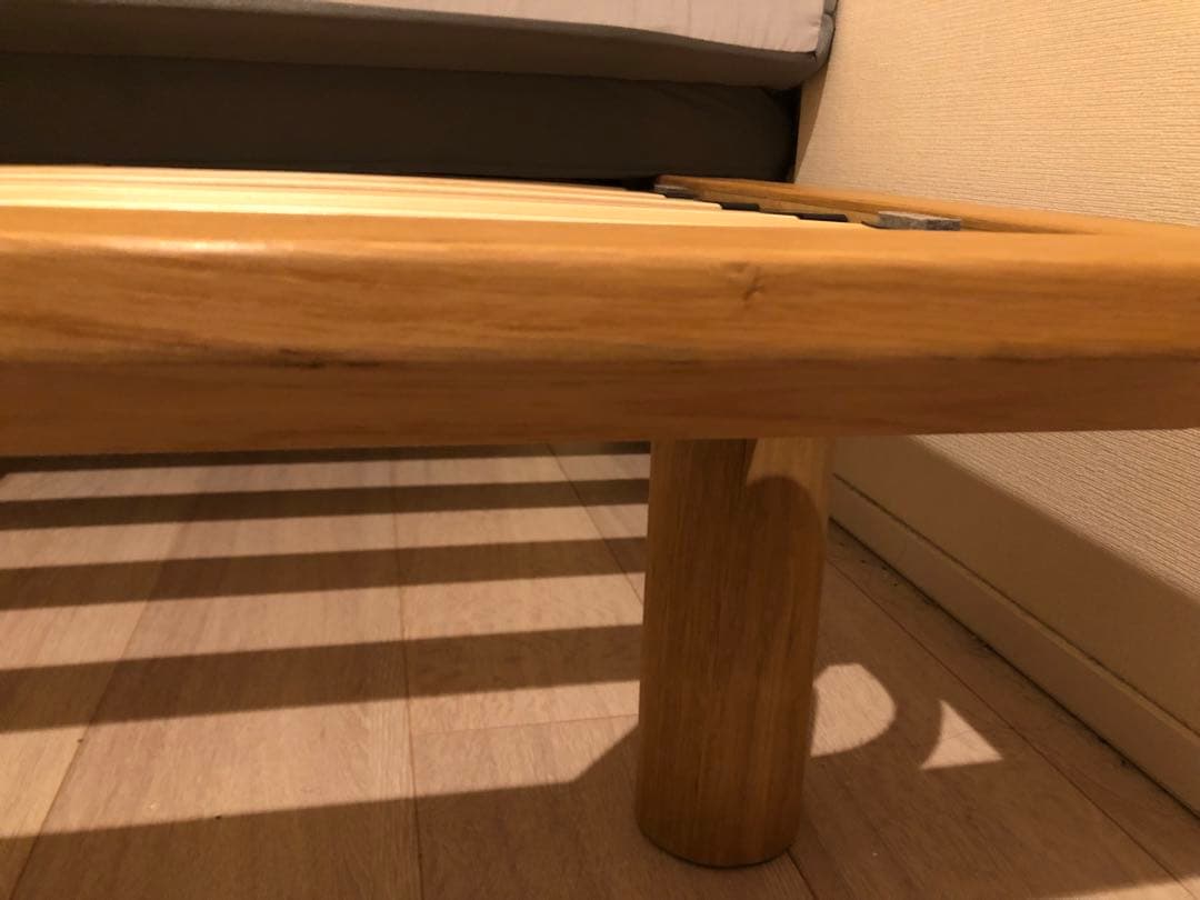無印良品　オーク材ベッドフレーム、ベッドボード