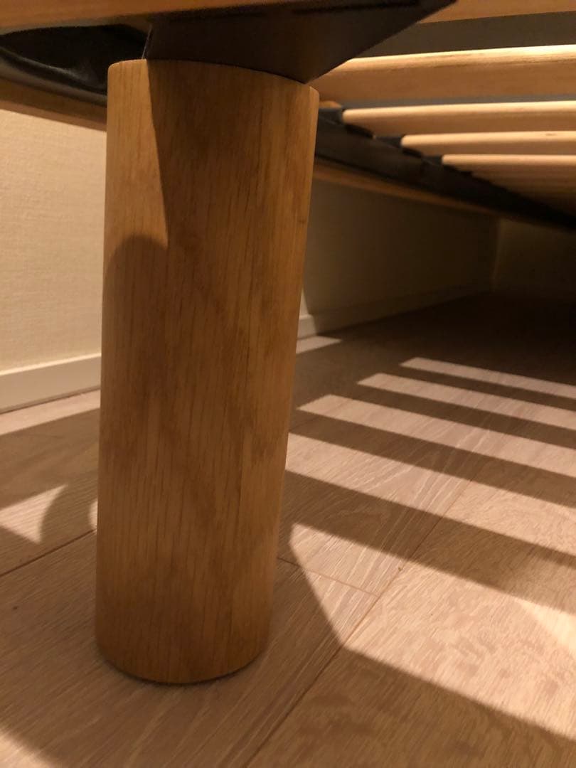 無印良品　オーク材ベッドフレーム、ベッドボード