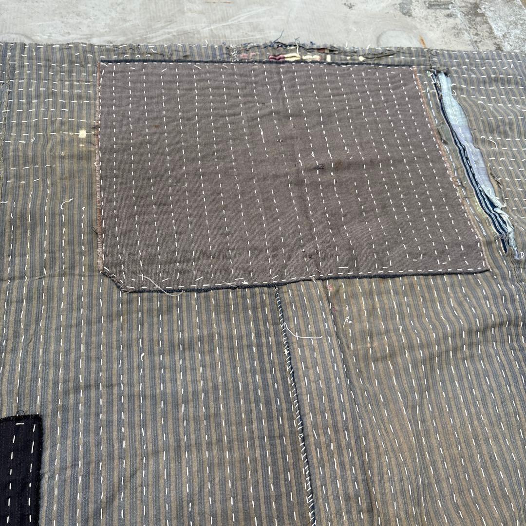SALE⏬襤褸❹縞模様　全面刺子　敷物　カバー　パッチワーク