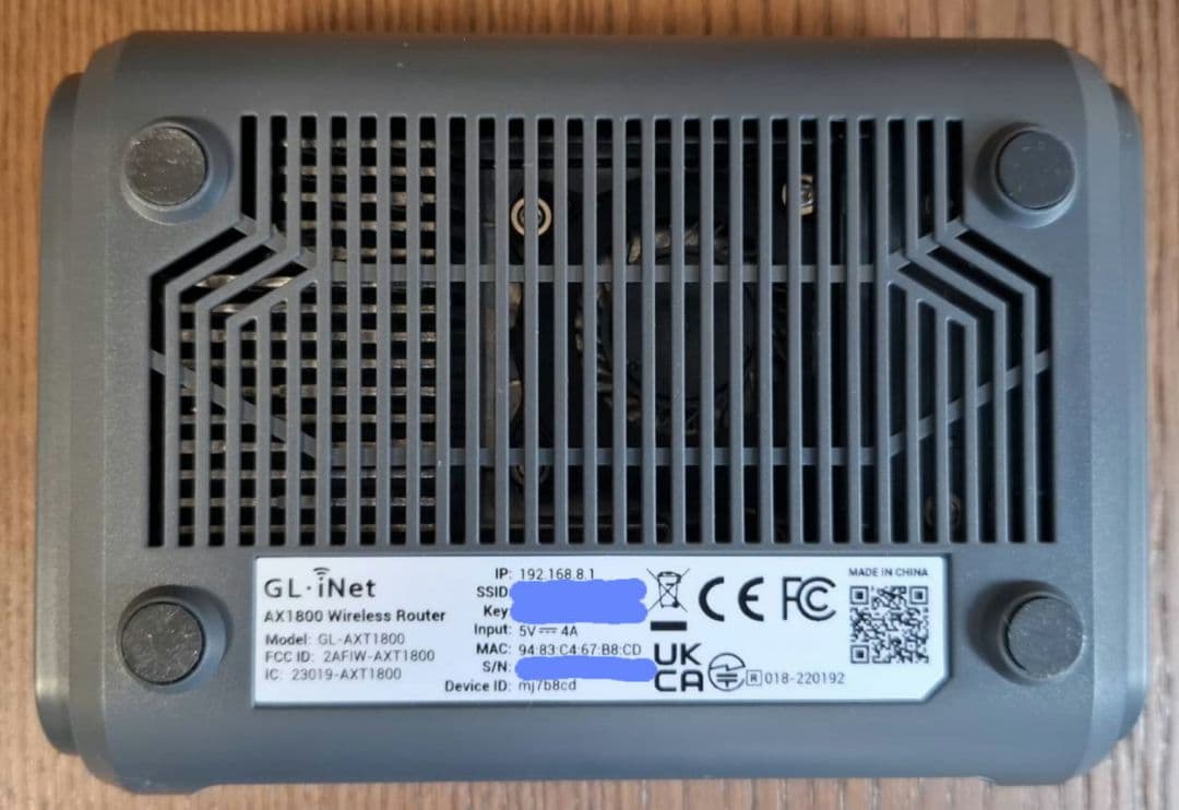 Gl.iNet SlateAX (GL-AXT1800) Wi-Fi 6ルーター