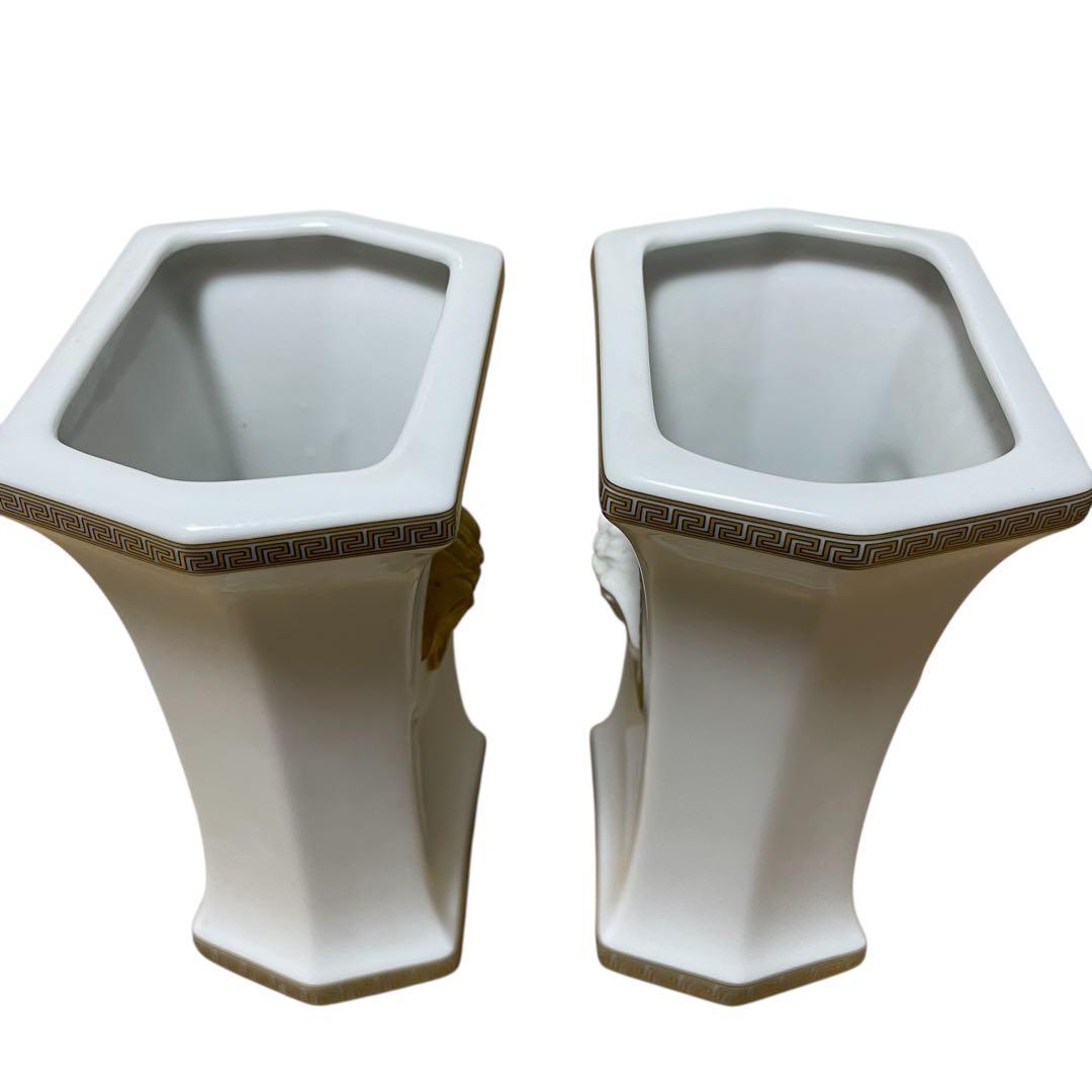 versaceベルサーチ　ローゼンタール　メドゥーサ浮彫り　陶器　花瓶　フラワー