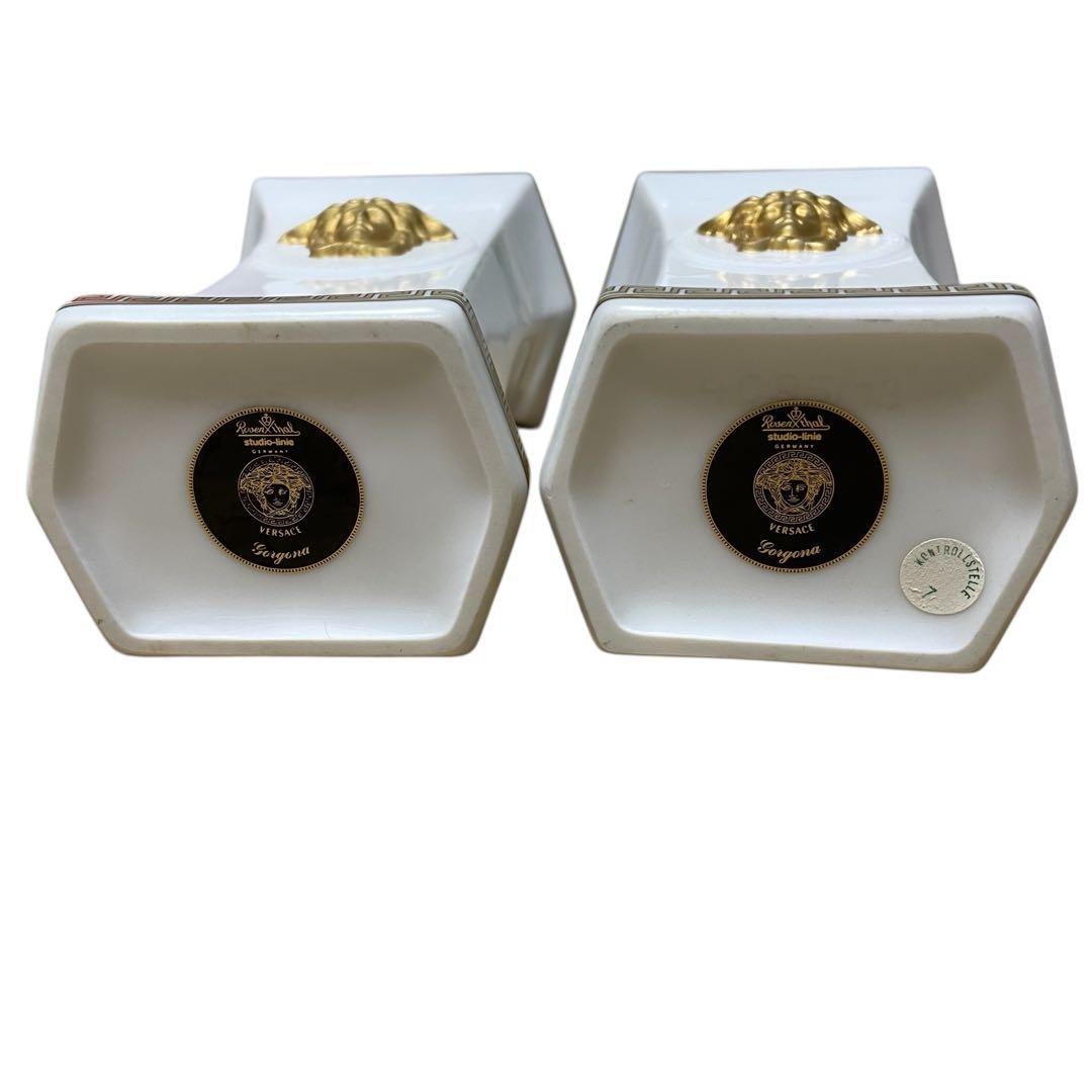 versaceベルサーチ　ローゼンタール　メドゥーサ浮彫り　陶器　花瓶　フラワー