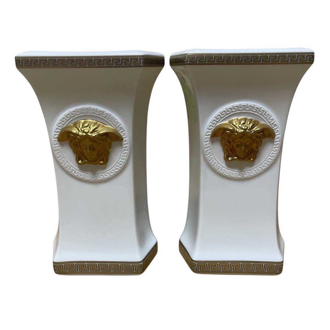 versaceベルサーチ　ローゼンタール　メドゥーサ浮彫り　陶器　花瓶　フラワー