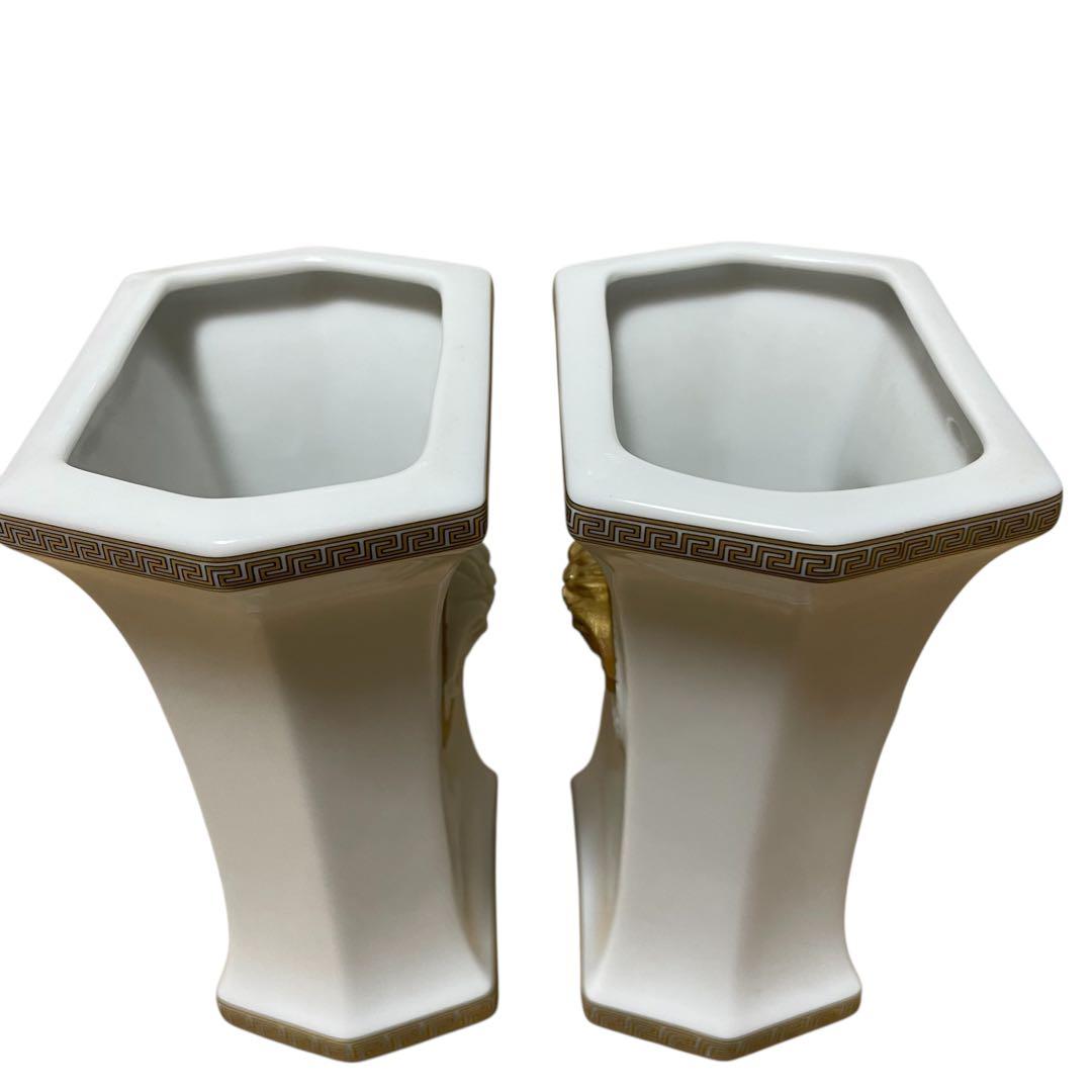 versaceベルサーチ　ローゼンタール　メドゥーサ浮彫り　陶器　花瓶　フラワー