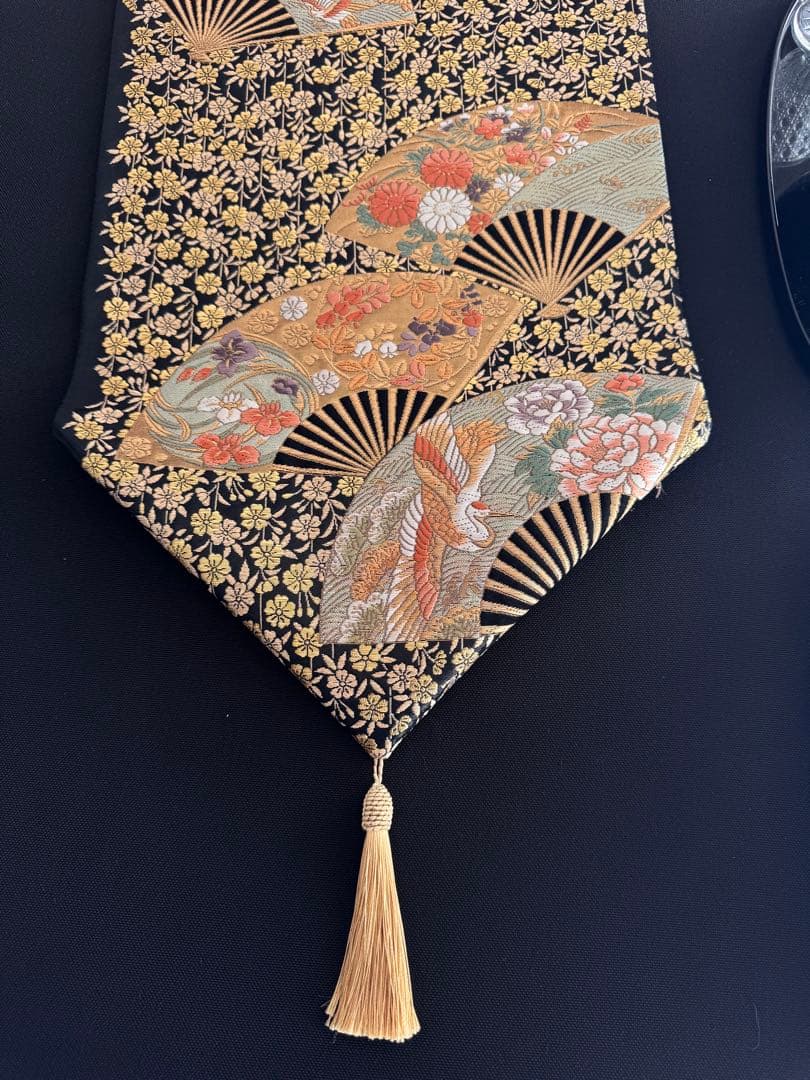 ︎専用◼︎C1279◼︎オーダー品 高級袋帯 正絹 扇 枝垂れ桜 箔(〜260cm)