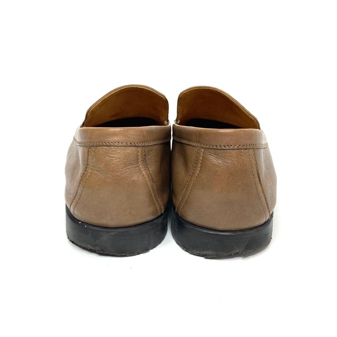 エルメス　パンチングHロゴ　ローファー　ビジネスシューズ　ブラウン　ベージュ　靴