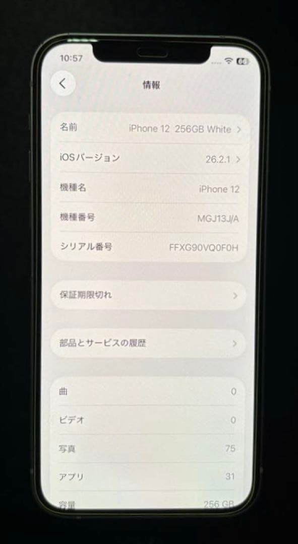 【バッテリー100%】iPhone 12 256GB White動作良好