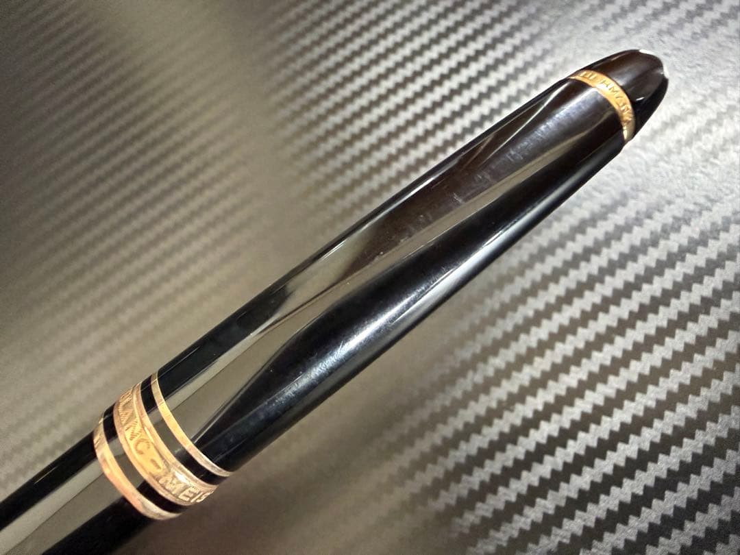 未使用に近い モンブラン 144 ブラック 全金 EF 万年筆 エボナイト芯