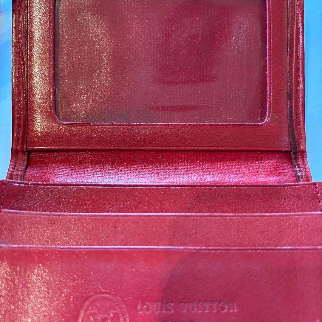 希少 LOUIS VUITTON 赤 レザー 名刺入れ 1980年代