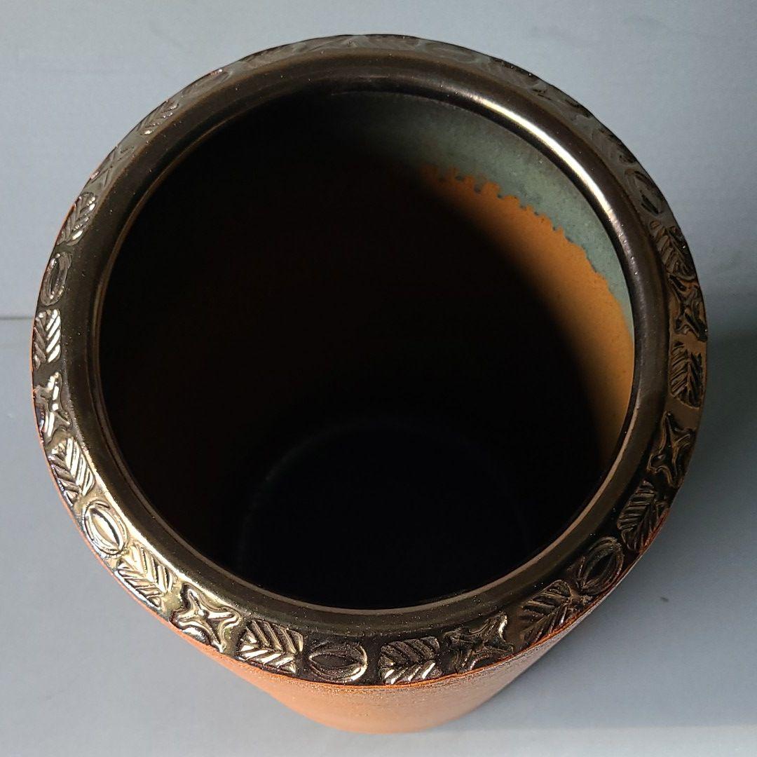 信楽焼 傘立て 金彩押紋 高さ４８cm