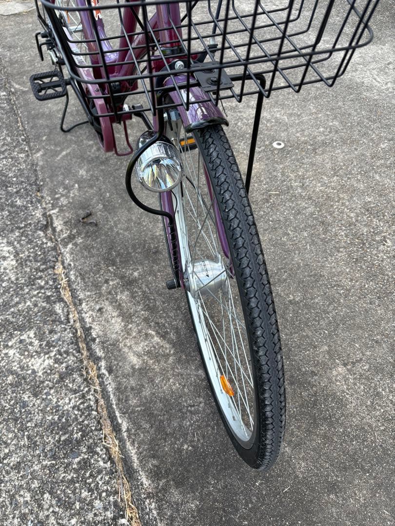 26㌅オートライト変速付き折り畳み軽快車(パープルカラー)