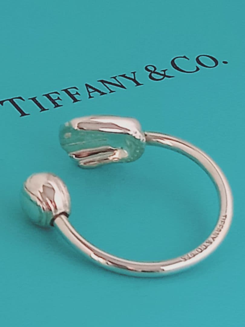 レア 美品 TIFFANY ティファニー グラブ ボール キーリング シルバー