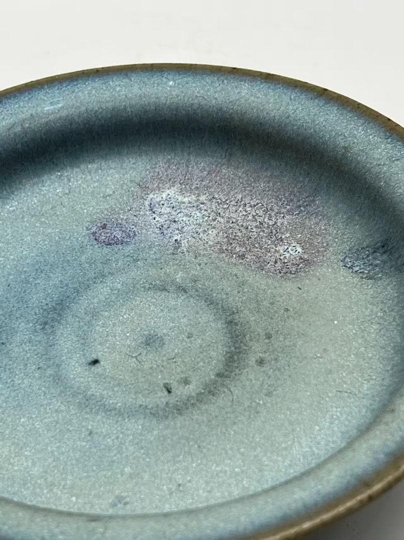 宋時代 鈞窯　天青紫紅釉盤 窯変釉皿　唐物　古賞物　時代物(A-109)