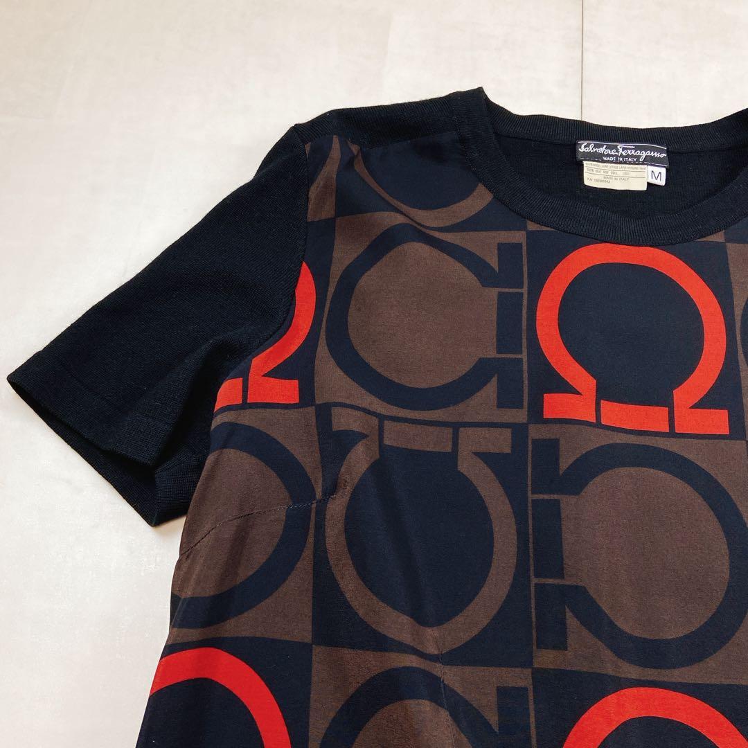 極美品 フェラガモ ガンチーニシルク100 ニットアンサンブル カーディガン