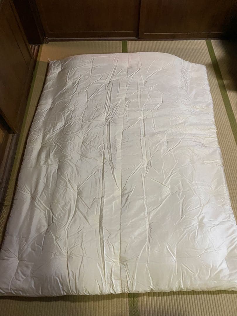 【未使用】日本製　高級婚礼布団（掛・敷布団セット）絹・真綿 シングル　シルク