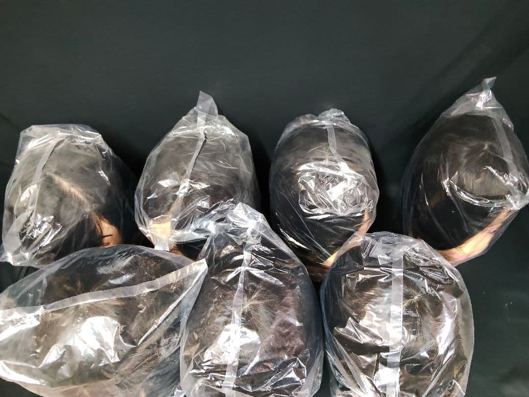 【7体セット】美容師国家試験 カットウィッグ 50B 人毛MIX