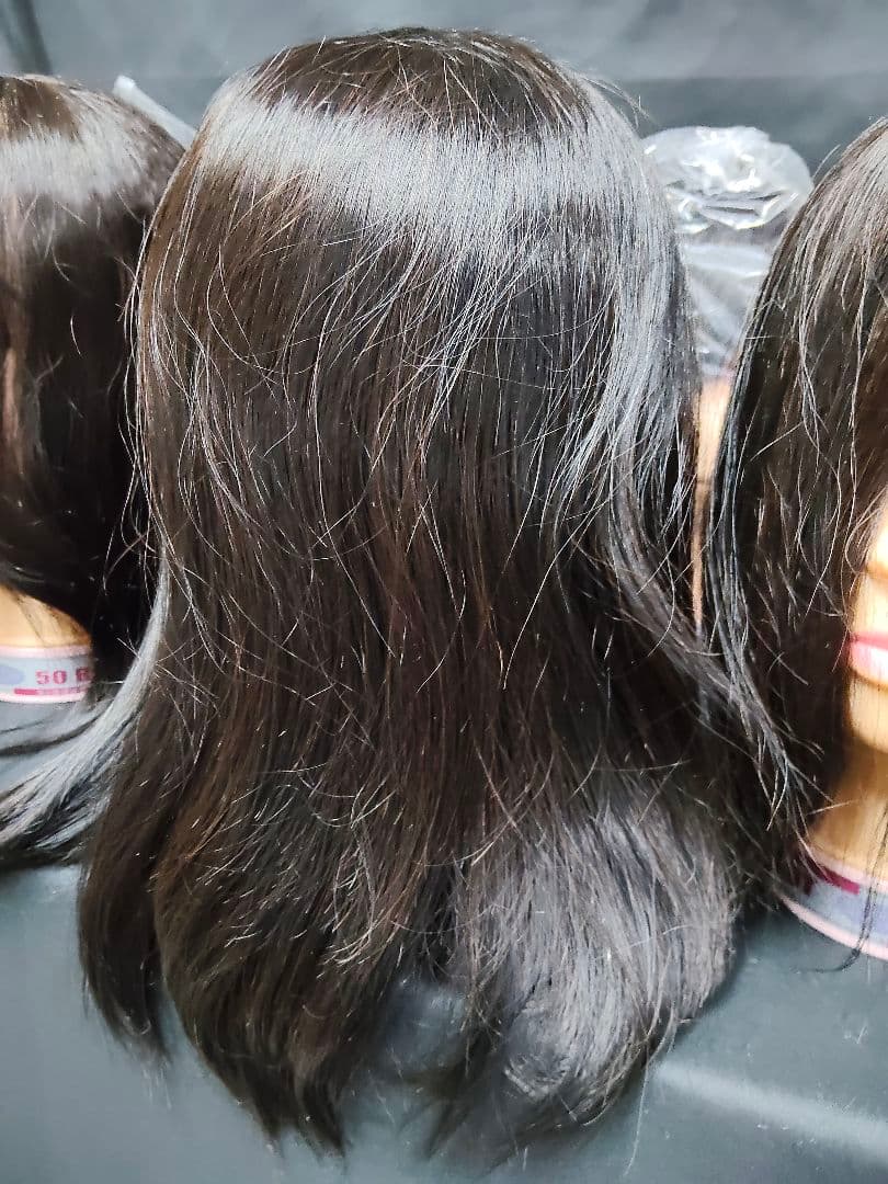 【7体セット】美容師国家試験 カットウィッグ 50B 人毛MIX