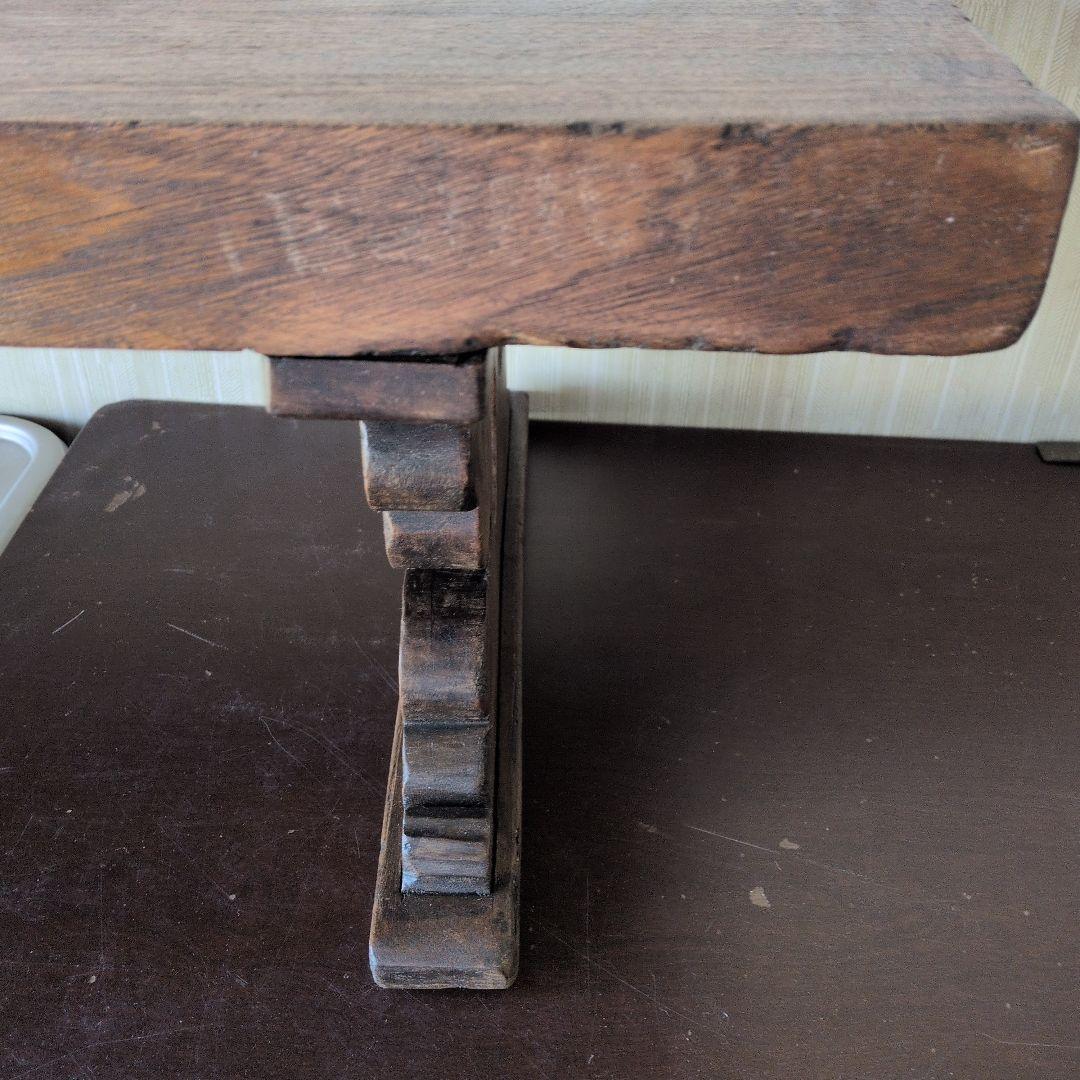 ブロカント古道具アンティーク重厚な経机 天板厚　5センチ　ローテーブル