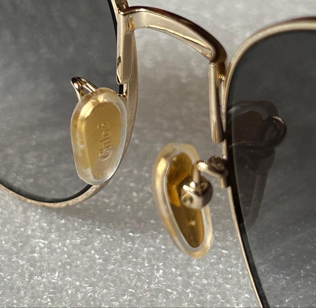 Chloe クロエ サングラス メンズ&レディース (ブラック系×ゴールド系)