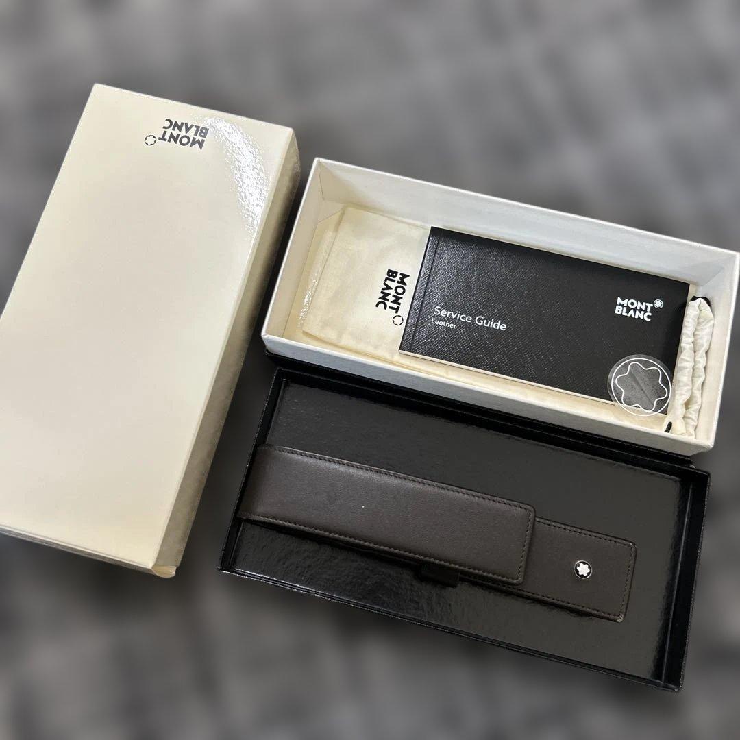 MONT BLANC レザー 万年筆ケース 内箱外箱保証書付き　完全品￼！