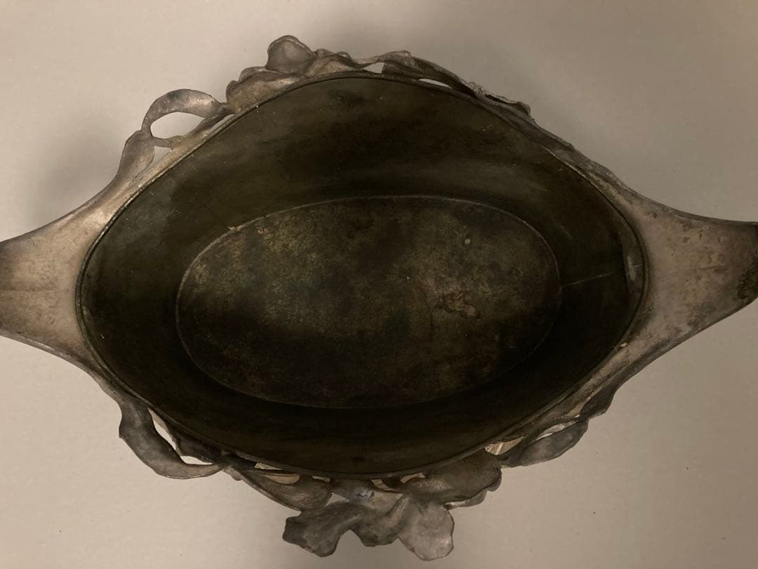 アールヌーボー　ピューター　ジャルディニエール