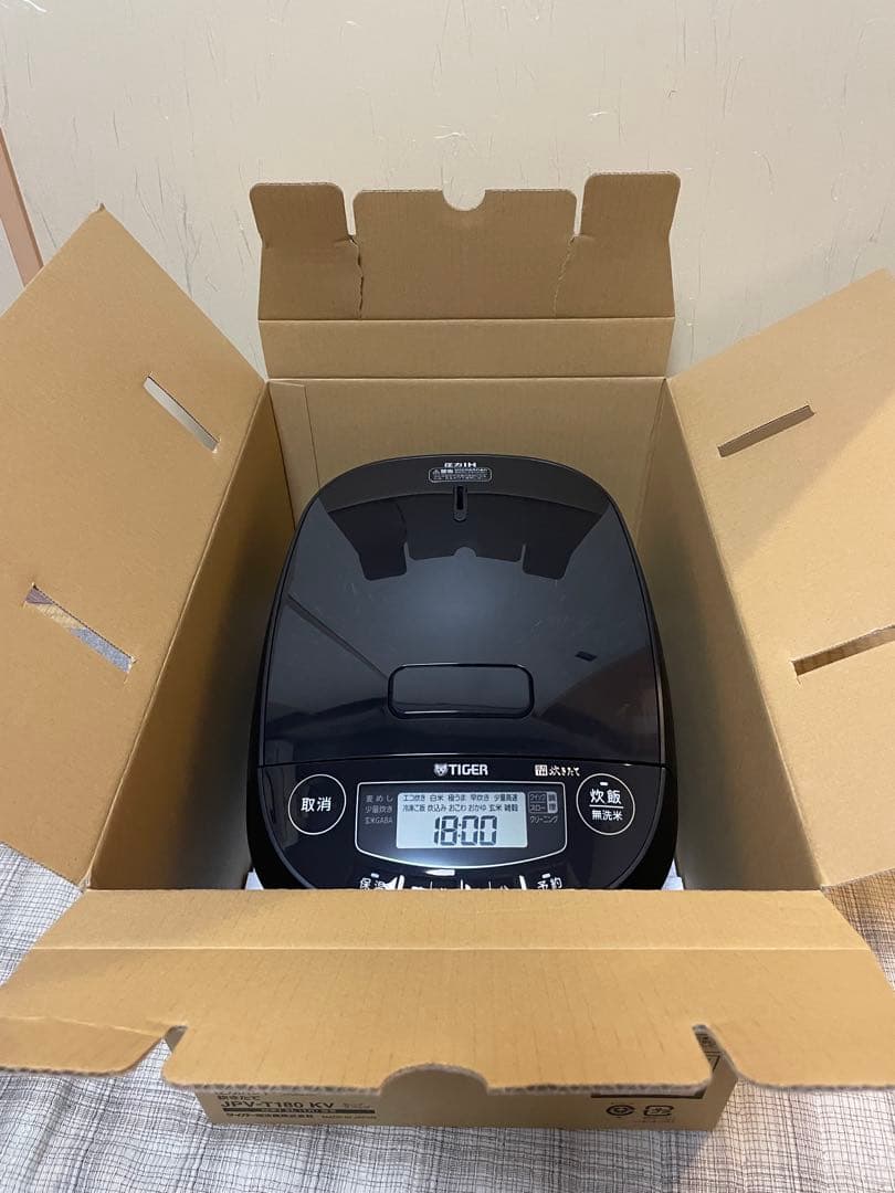 TIGER 圧力IHジャー炊飯器　1升炊き　JPV-Ｔ180 KV ブラック