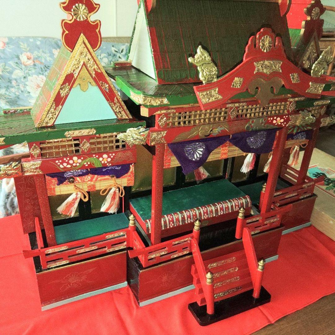 御殿飾り豊寿殿と雛人形、小物のセット