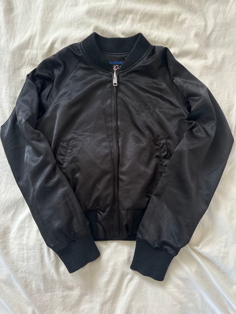 DIESEL 刺繍デザイン スカジャン 黒 リバーシブル