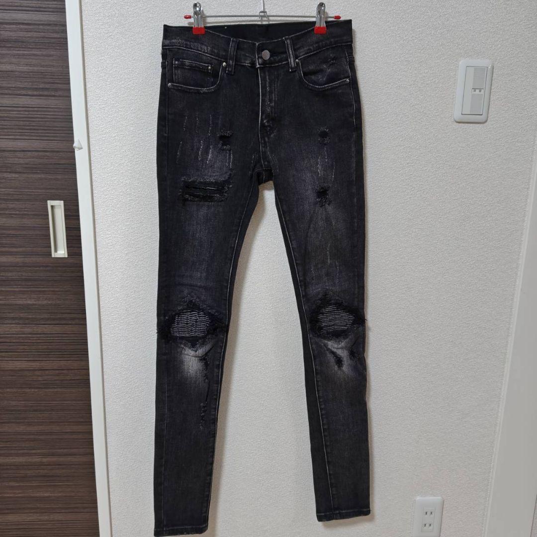 mnml ダメージ加工 ストレッチ スキニー デニムパンツ 28 ミニマル