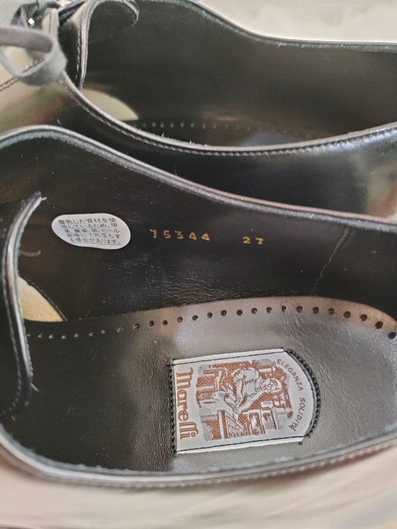 【未使用級】Marelli マレリー 本革 ストレートチップ 革靴 ブラック