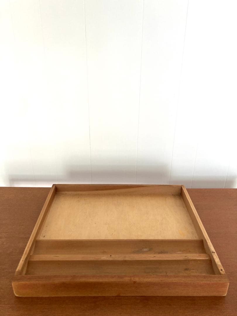 【週末sale】木製の片袖机　ヴィンテージ　昭和レトロ　取っ手交換済み